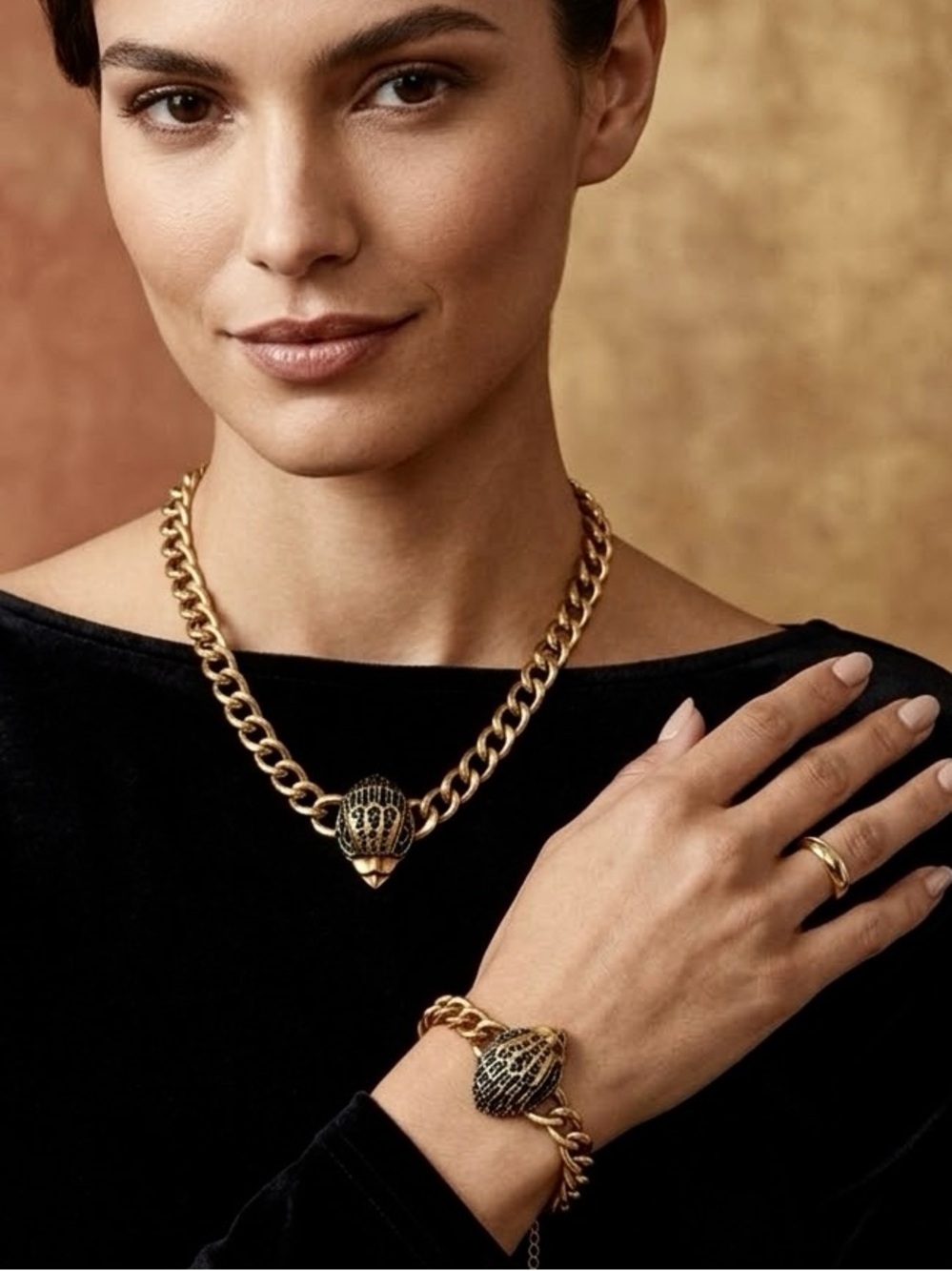 Vintage Eagle Head necklace bracelet set